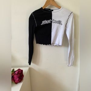 Forever 21 x Hot Wheels black and white crop top Size Small
